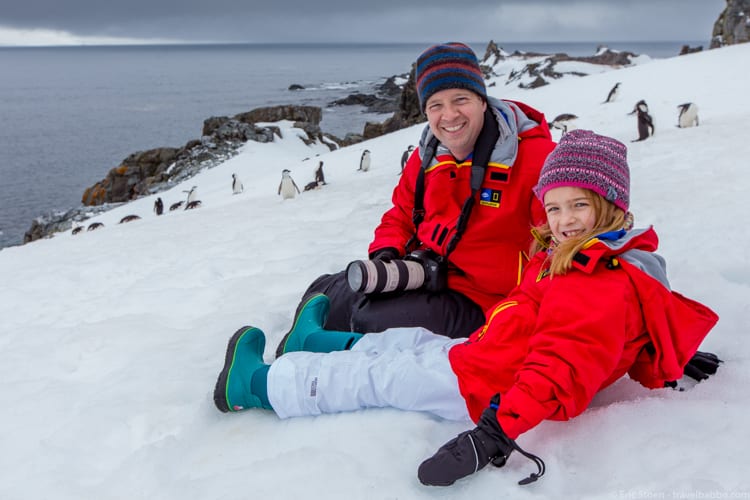 Antarctica with Kids: Watching penguins at Half Moon Island
