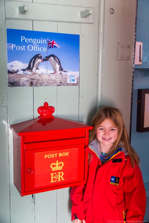 Antarctica with Kids: The Penguin Post Office! At Port Lockroy, Antarctica. We mailed postcards home.