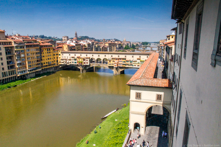 Things to Do in Florence - The Vasari Corridor leading away from the Uffizi and crossing the Arno
