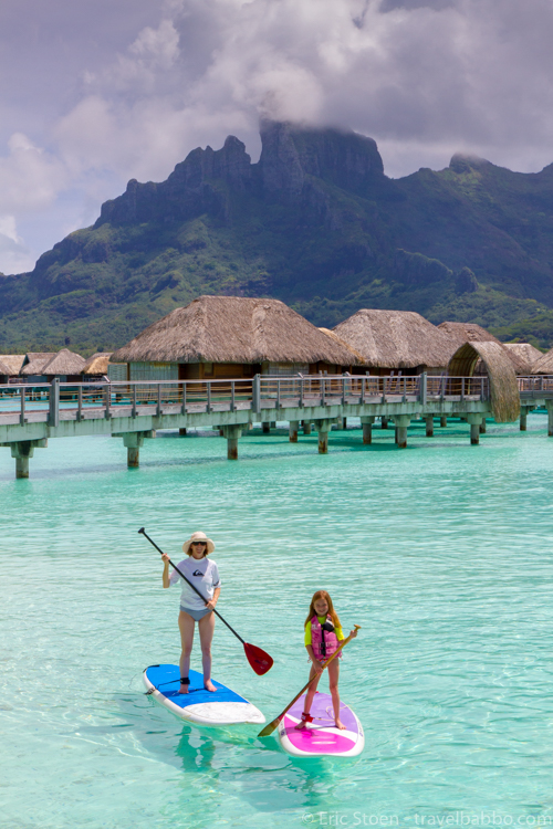 Bora Bora with Kids - Standup Paddle boarding at the Four Seasons Bora Bora - Included!