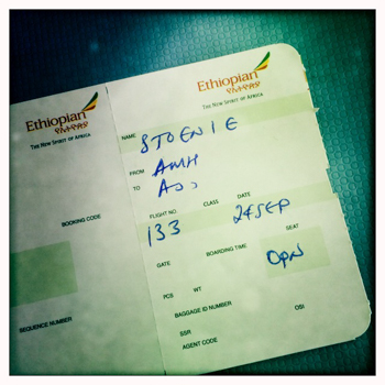 Ethiopian Airlines - a casual boarding pass