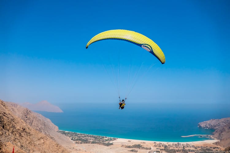 Best Age to Travel - My daughter paragliding in Oman