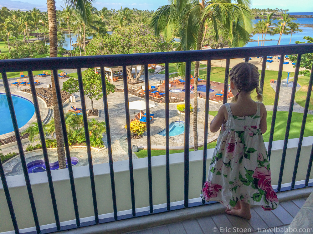 Kid-Friendly Hotels: At the Mauna Lani in Hawaii. The patio of one of our connecting rooms.