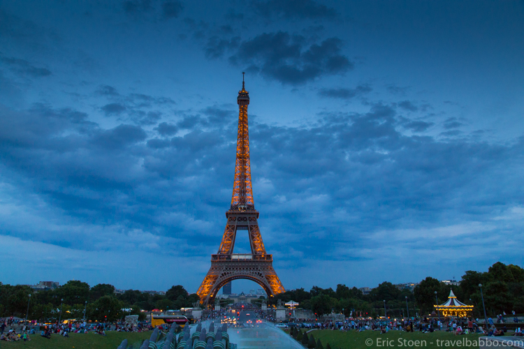Save money while traveling - We always stay near the Eiffel Tower, so evening walks over there are easy.