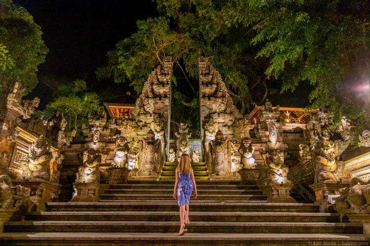 Bali with Kids - At Pura Dalem Temple in Ubud