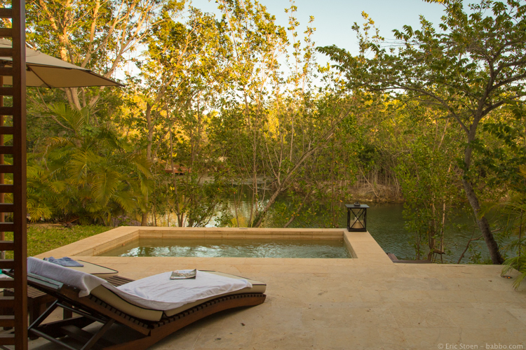 Rosewood Mayakoba - The sun coming up over our private plunge pool