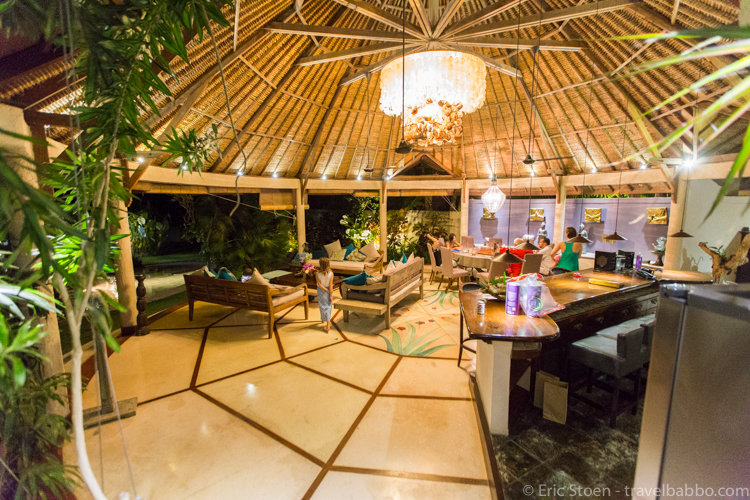 Bali with kids: The central room at one of the villas of Taman Wana