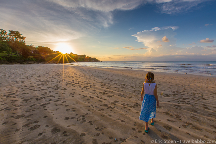 Bali with kids: On the beach at Jimbaran Bay