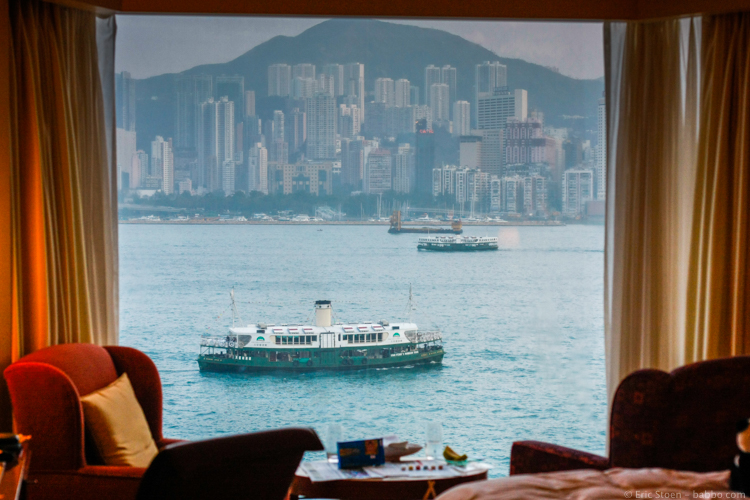 Hong Kong with Kids - The view from our room at the Shangri La Kowloon