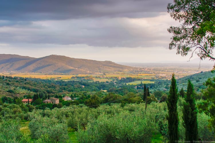 Villa in Tuscany: The view from the villa
