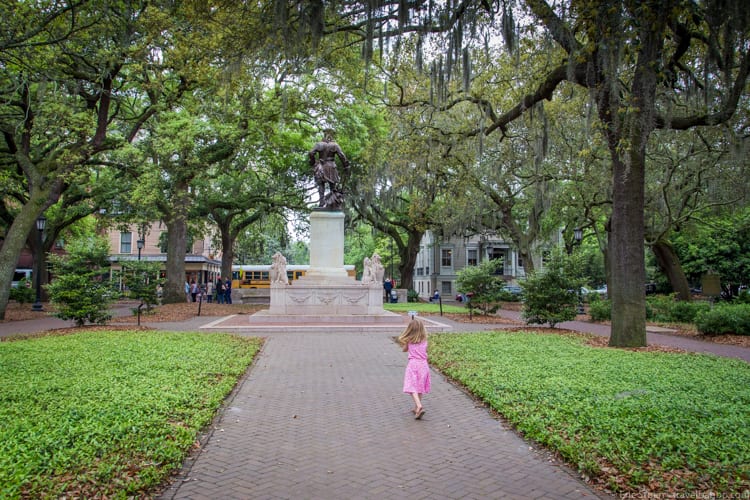 Savannah with kids: Chippewa Square in Savannah