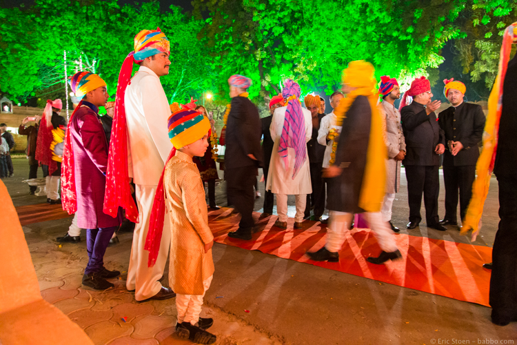 Indian Wedding - Watching the procession of dignitaries