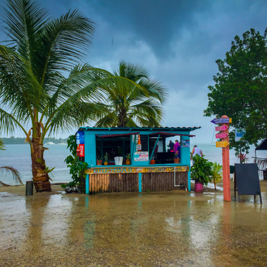 Belize with Kids - Placencia in the rain