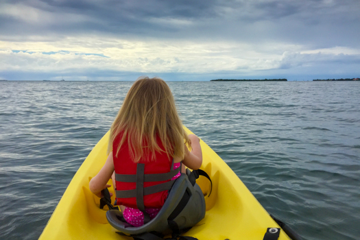 Belize with Kids - Kayaking at the Turtle Inn