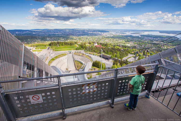 Oslo with kids - At the top of the Holmenkollen ski jump