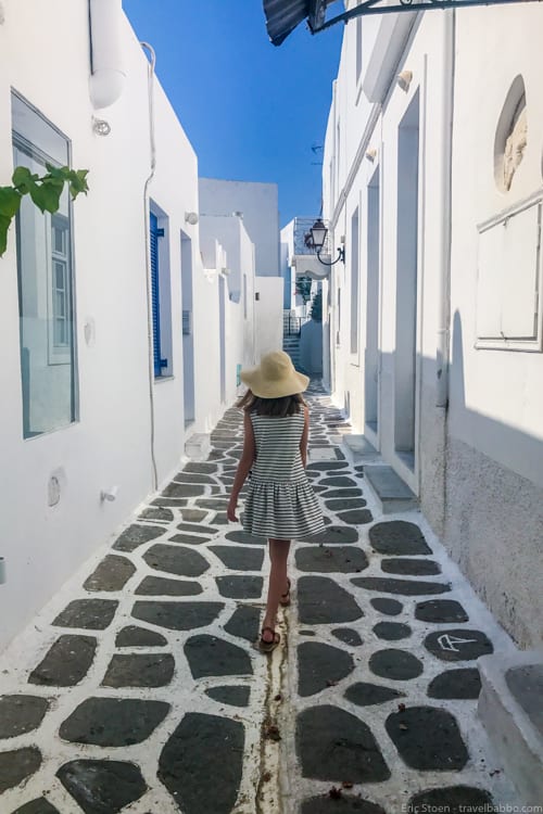 Greece with Kids: Walking around Paros Town