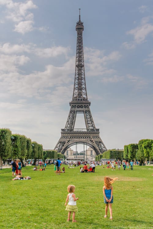 Truth about Family Travel - Playing near the Eiffel Tower