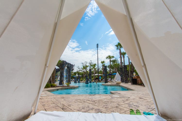 Four Seasons Orlando - From inside our pool teepee. We used it all day and there was no extra charge.