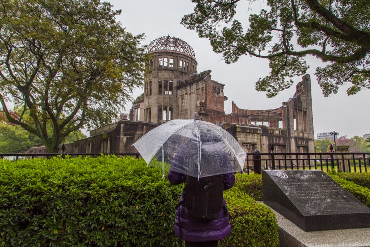 Places to see in Japan - A transparent umbrella replicates the structure of the transparent dome of the Hiroshima Peace Memorial