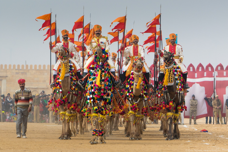 Places to visit in India - Border guard horsemanship displays at the Desert Festival