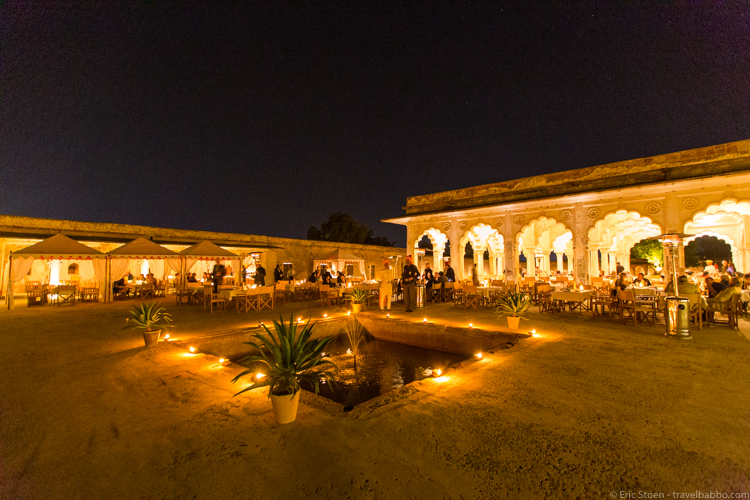 Places to visit in India - Yes, this is where we ate dinner in the Nagaur Fort!