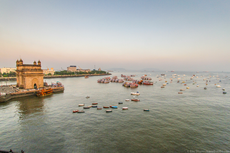 Places to visit in India - My view of the Gateway of India from my room at the Taj Mahal Palace