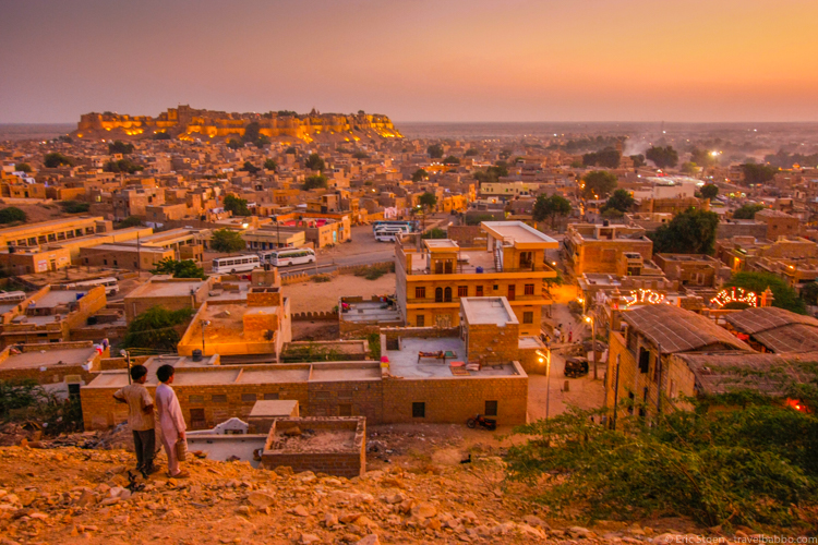 Places to visit in India - Overlooking Jaisalmer at sunset