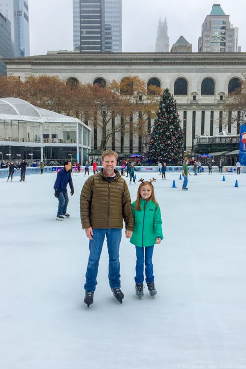New York Weekend Getaway - Ice skating in Bryant Park on a Monday morning