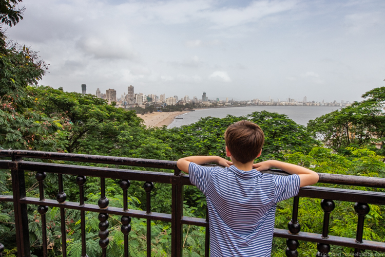 Places to visit in India - My son looking out over Mumbai