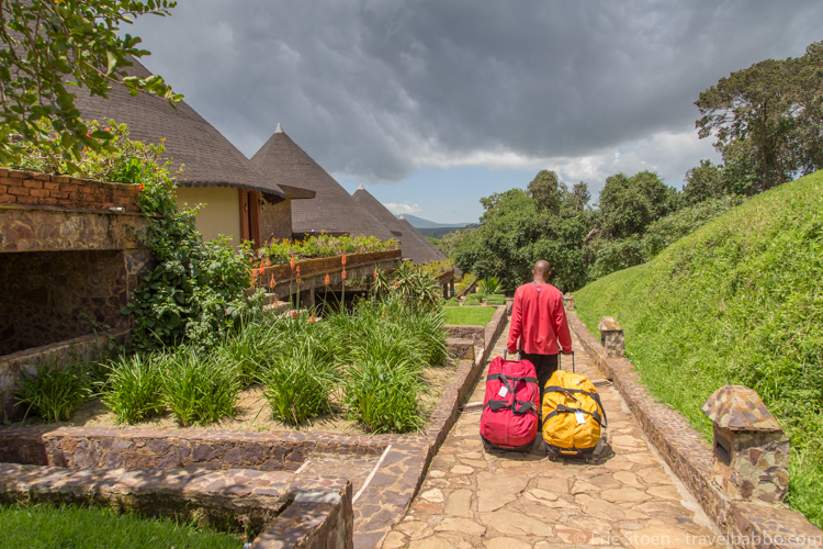 Africa safari packing list - Arriving at the Ngorongoro Sopa Lodge. 