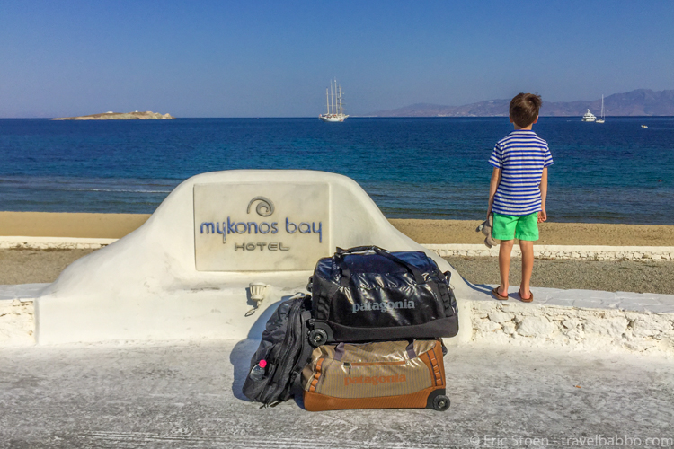Best travel products - Our Patagonia duffels in Greece.