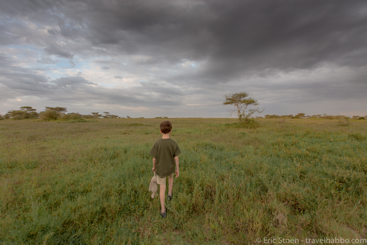 What does an African safari cost? A storm moving into Lake Ndutu. In 15 days this was the only rain that we saw.