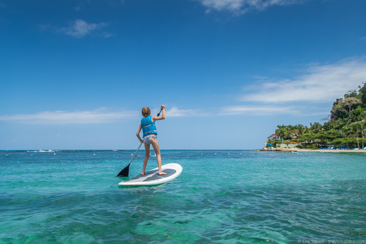 Jamaica with kids - Stand up paddle boarding