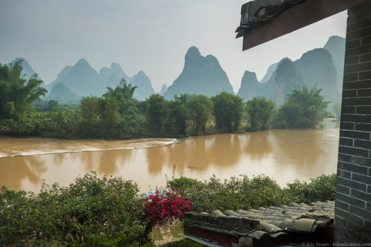 The view from our room at the Yangshou Mountain Retreat
