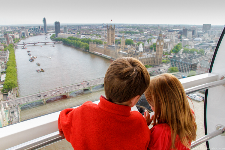 London with Kids - Playing with the interactive screen on the London Eye