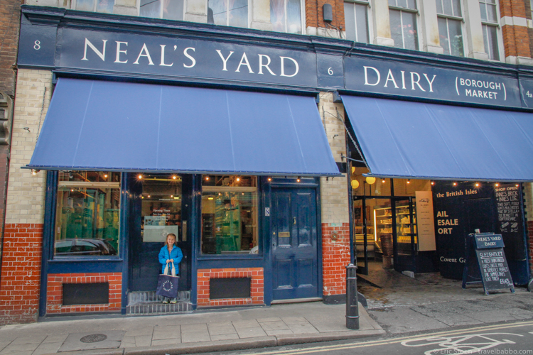 London with Kids - Neal's Yard Dairy at Borough Market