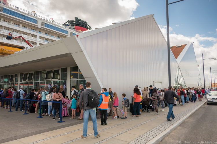 Disney Cruises - Disney Magic - The ship was so close yet so far - in the 90-minute line to board the ship in Copenhagen