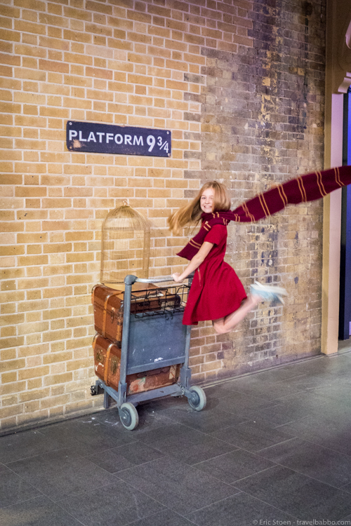 London with Kids - At Platform 9 3/4. This was my photo. The professional photos were great as well. 