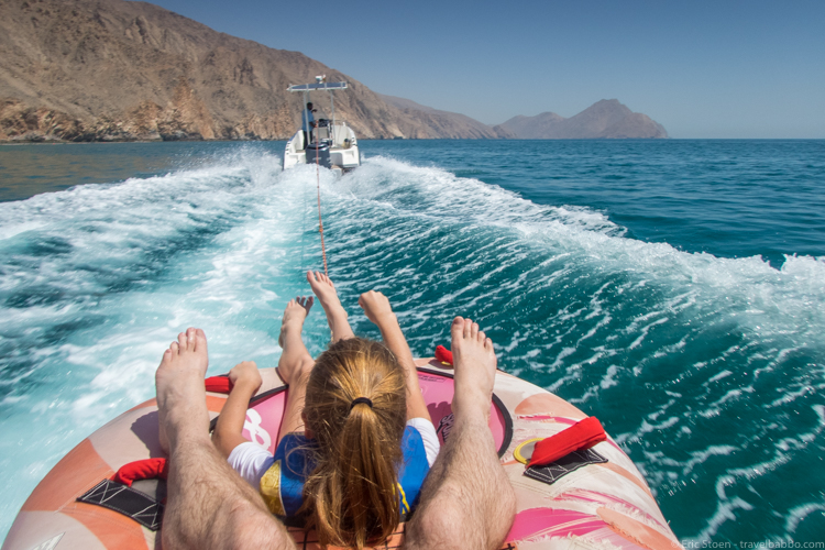 Around the world with kids - Tubing in Oman!