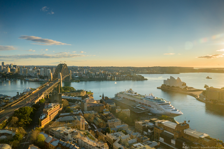 Around the world with kids - The view from breakfast at the Shangri-La Sydney