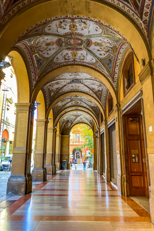 A day trip to Bologna: Bologna's famous porticos line almost every street