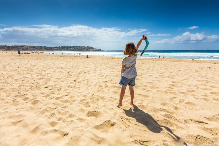 Sydney with Kids - At Bondi Beach