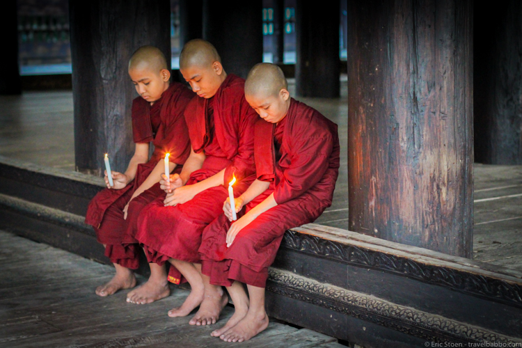 Monks at Shwe Kyin Monastery