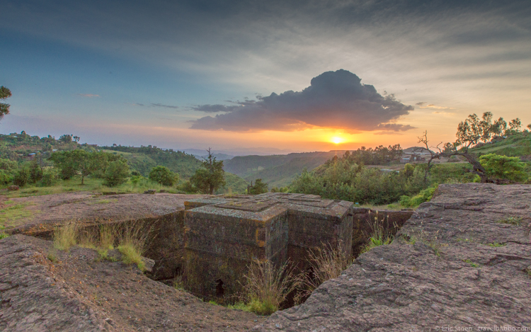 Photo trips - The Church of St. George in Lalibela, Ethiopia at sunset