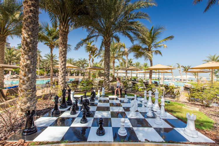 Dubai Layover - Outdoor chess at the Four Seasons Jumeirah Beach