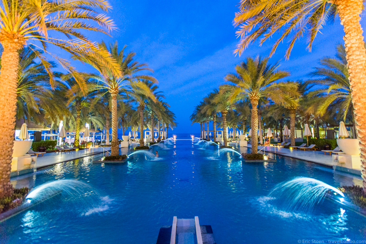 Oman travel - The main pool at the Al Bustan Palace 