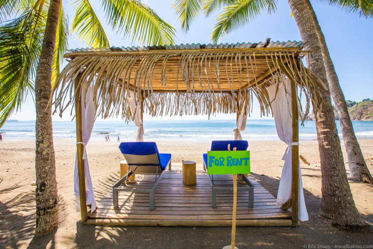 Costa Rica with Kids: Beach cabanas for rent