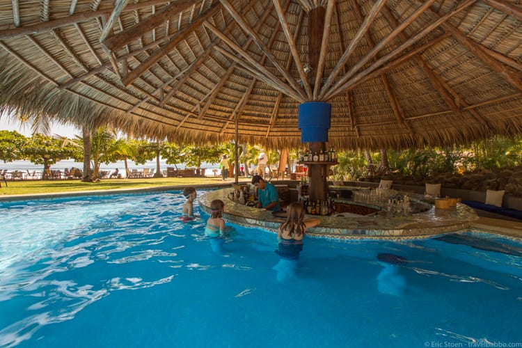 Costa Rica with Kids: The bar at the beach pool