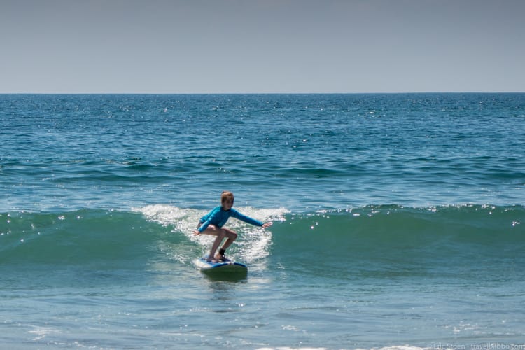 Costa Rica with Kids: Pretty good for a first-time surfer! 