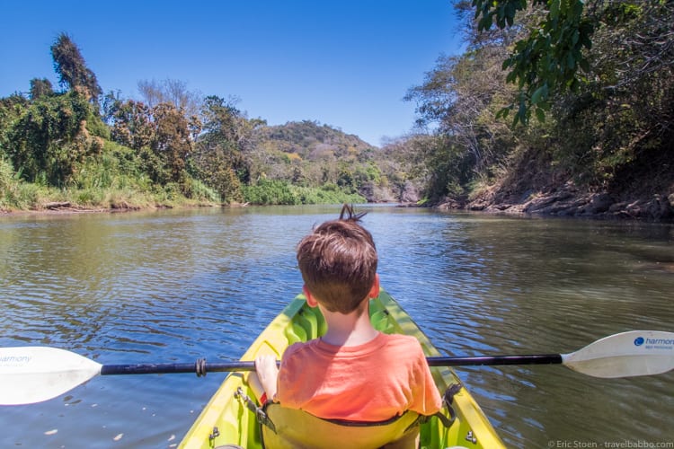 Costa Rica with Kids: Kayaking towards the ocean